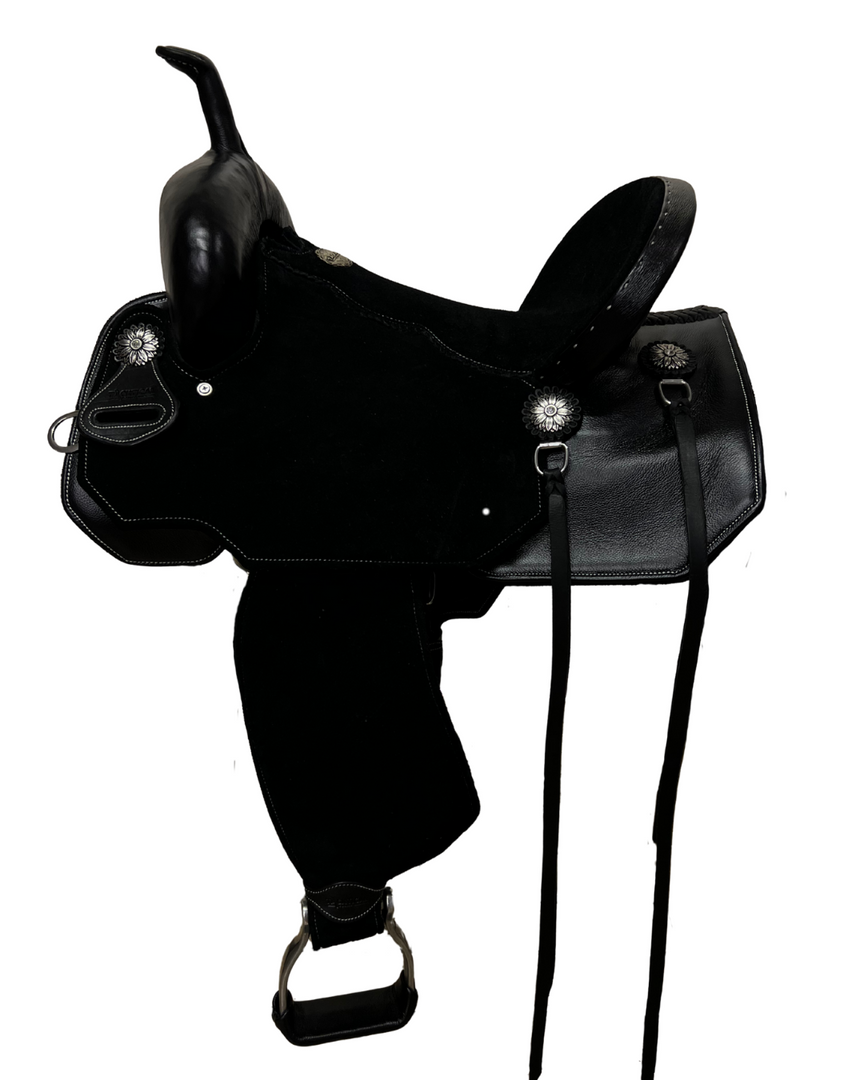 THE PUMA SADDLE - SILVER FLORAL RHINESTONE CONCHO