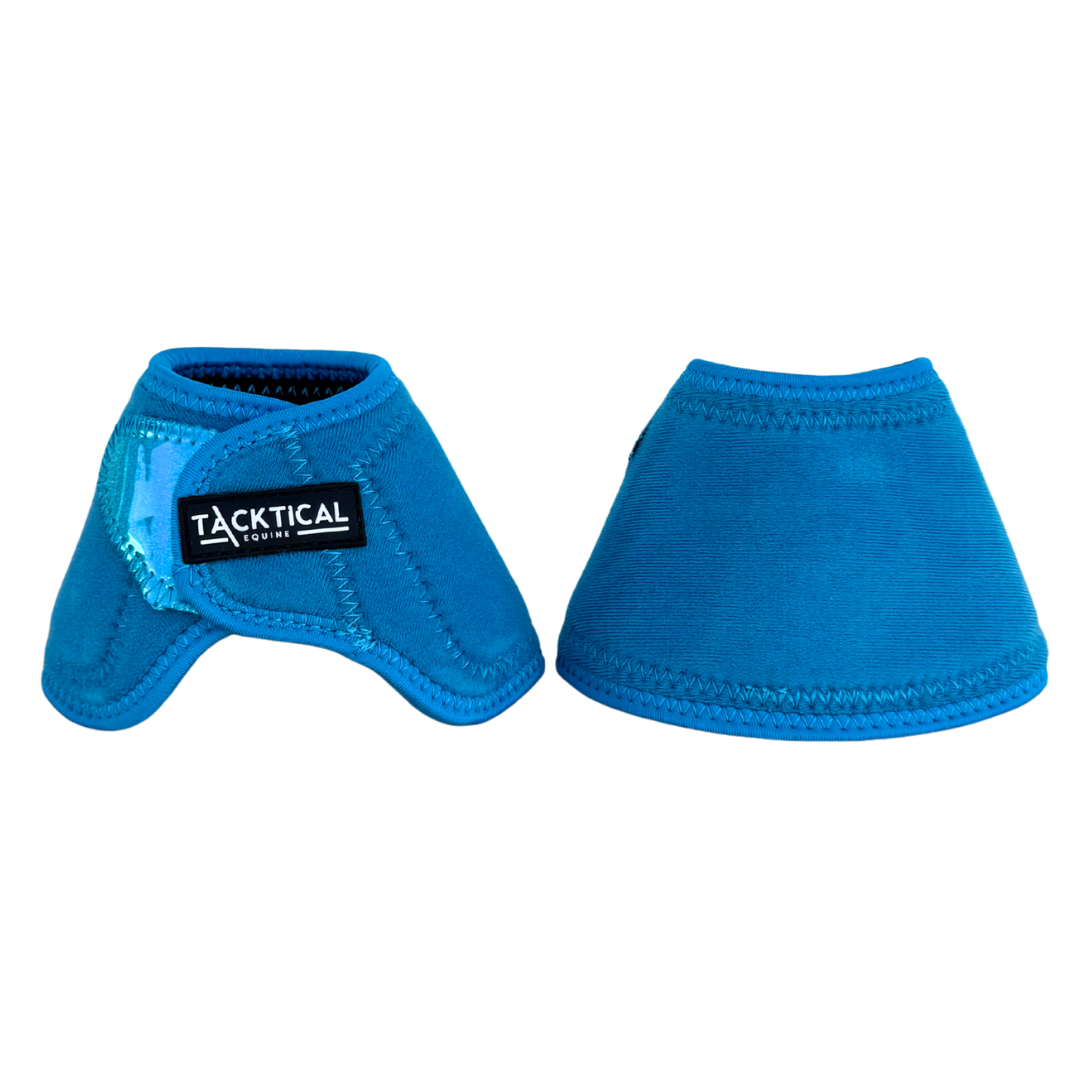 TURQUOISE WITH SPARKLE VELCRO BELL BOOTS
