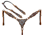Load image into Gallery viewer, WEATHERED STEER CHEST PLATE LEATHER TACK SET