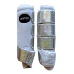 Load image into Gallery viewer, WHITE WITH SPARKLE VELCRO SPLINT BOOT (PAIR)