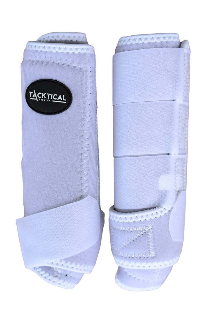 WHITE SPLINT BOOTS (PAIR)