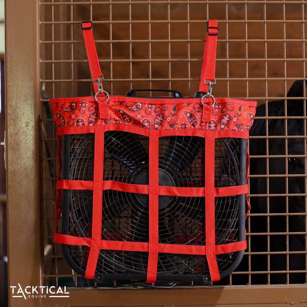 RED BANDANA STALL FAN HOLDER