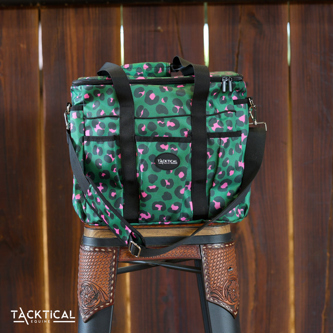 HOT SHOT LEOPARD GROOMING TOTE WITH ZIPPER