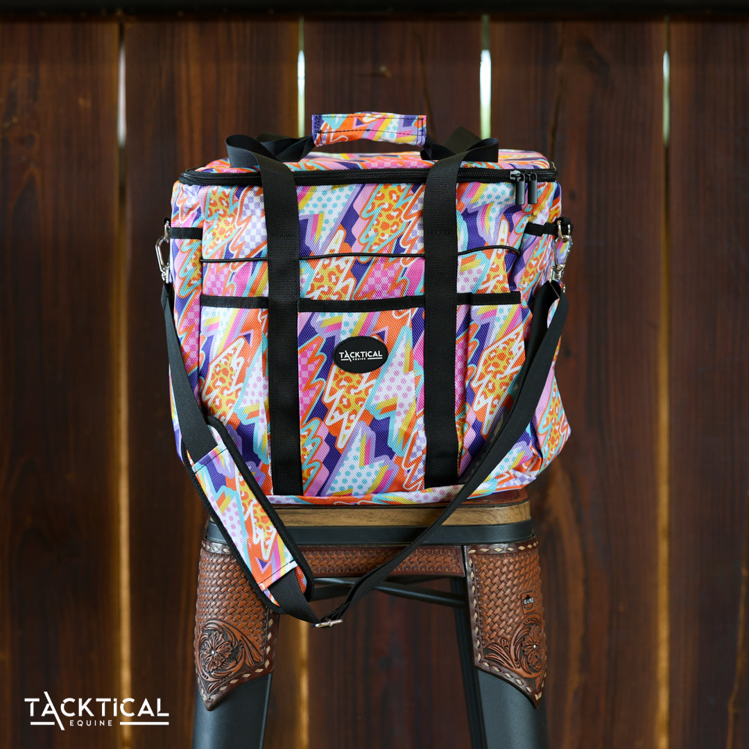 NEON LIGHTNING GROOMING TOTE WITH ZIPPER