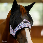 Load image into Gallery viewer, PURPLE PEONY DELUXE FLY MASK WITH EARS