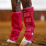 Load image into Gallery viewer, TACKTICAL RED BANDANA CONTOURED MESH FLY BOOTS - SET OF 4