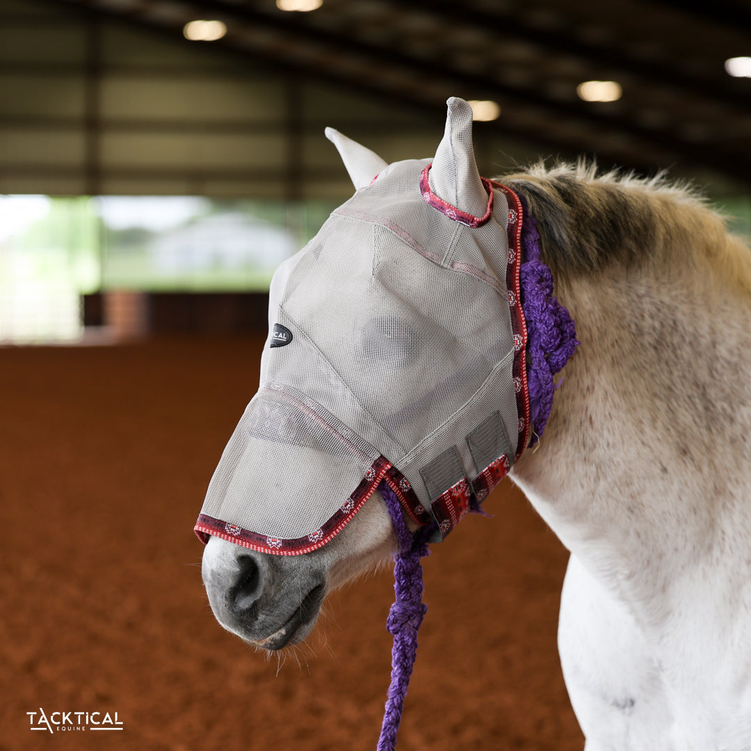 TACKTICAL PIPER AZTEC PRINT FLY MASK W/ EAR & NOSE - PONY
