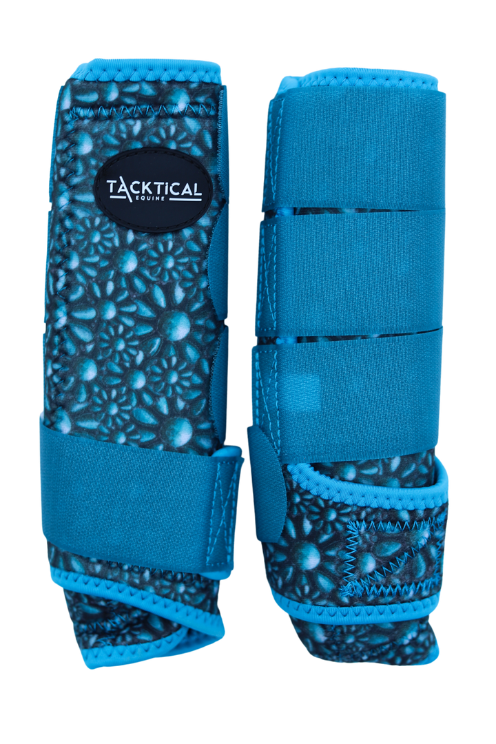 TACKTICAL™  TURQUOISE BLOSSOM SPLINT BOOTS (PAIR)