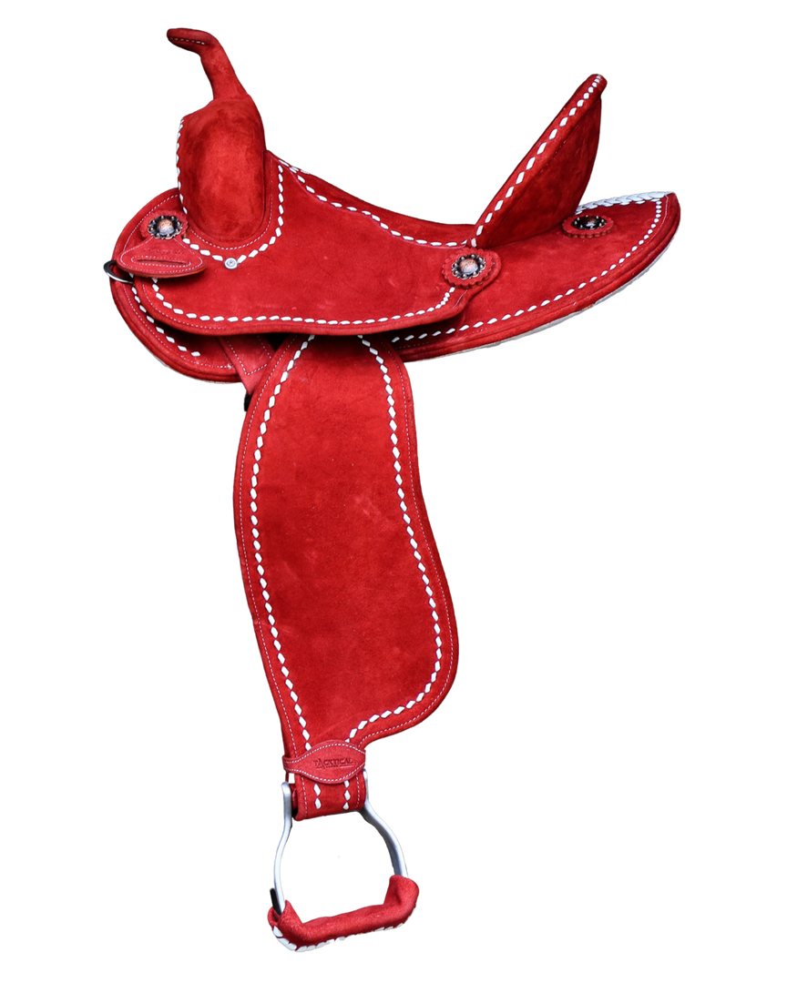 TACKTICAL™ 14" RED SECURE SEAT SADDLE (ROUND SKIRT)