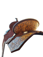 Load image into Gallery viewer, TACKTICAL™ TOOLED WILDFLOWER SADDLE